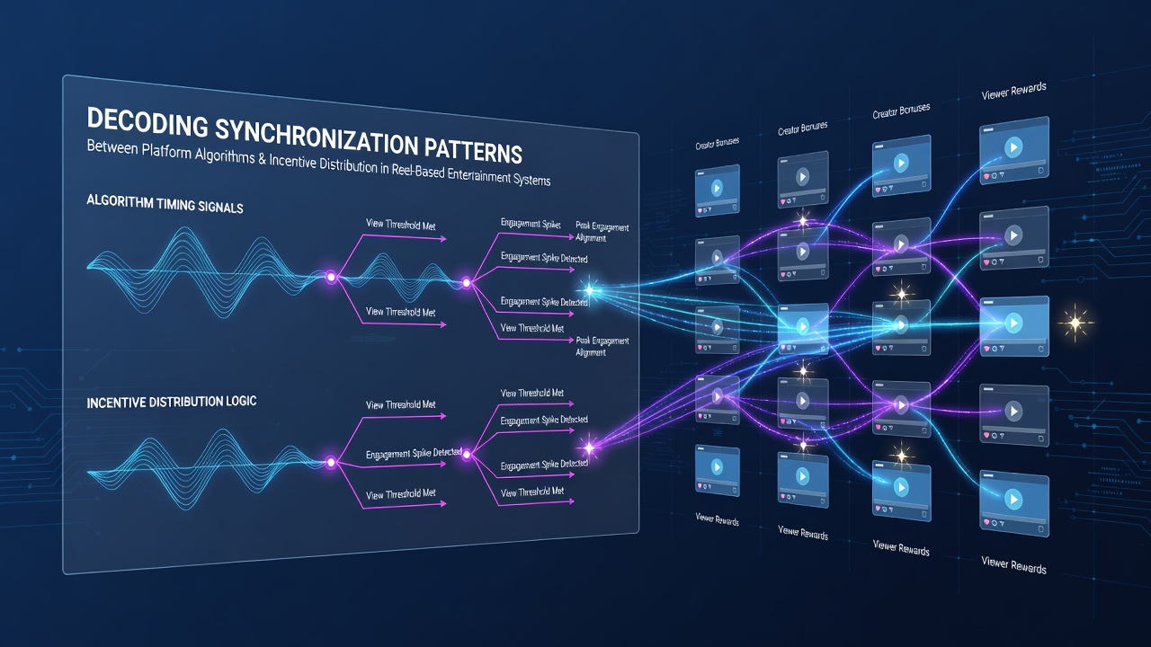 Platform algorithm interfaces displaying real-time synchronization metrics for incentive distribution across reel-based gaming networks