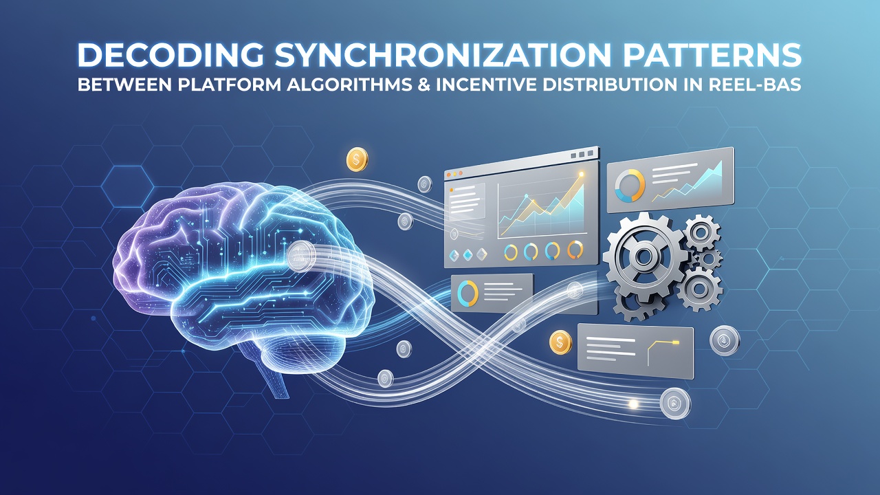 Data visualization charts showing synchronized algorithm outputs and incentive distribution timelines in reel entertainment platforms