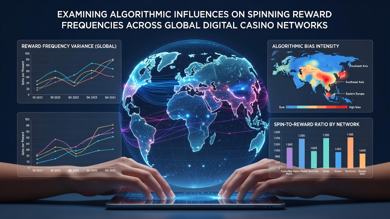 Global digital casino networks displaying interconnected slot systems and algorithmic reward tracking interfaces