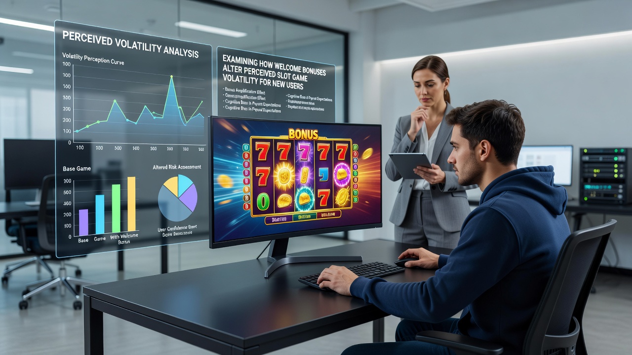 Slot game volatility charts displayed alongside bonus offer details on a casino dashboard