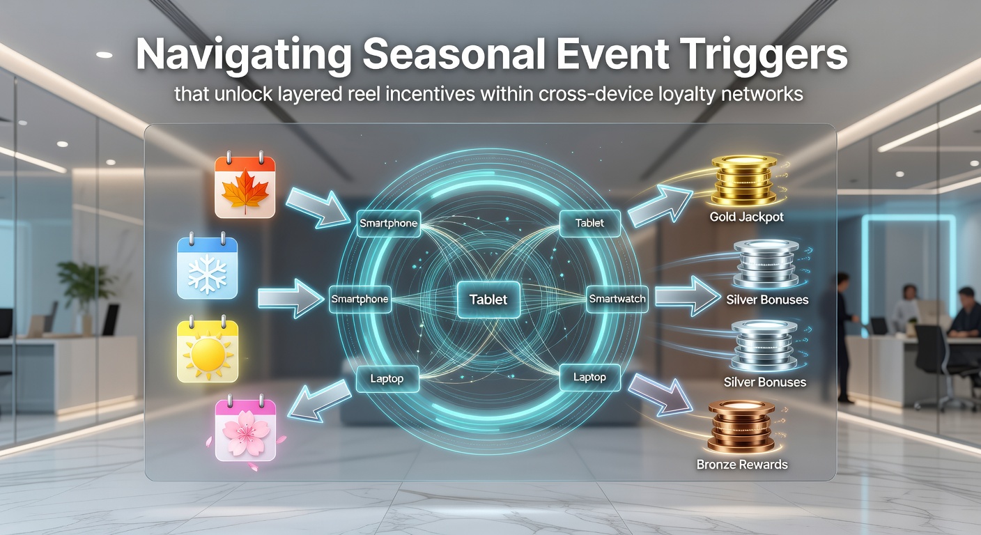 Cross-device loyalty networks displaying seasonal event triggers and layered reel incentives on mobile and desktop casino interfaces
