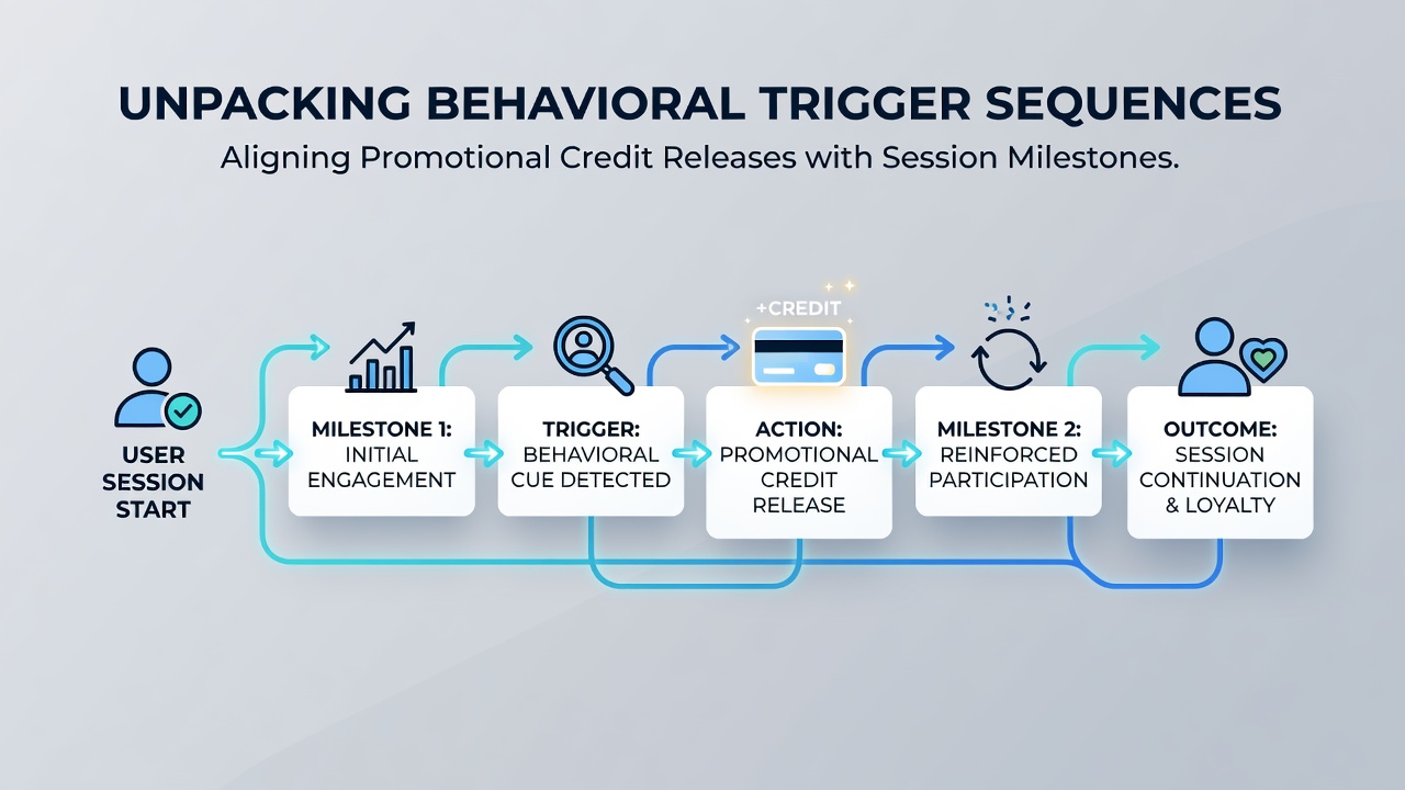 Analytics dashboard showing behavioral trigger sequences mapped to player session milestones